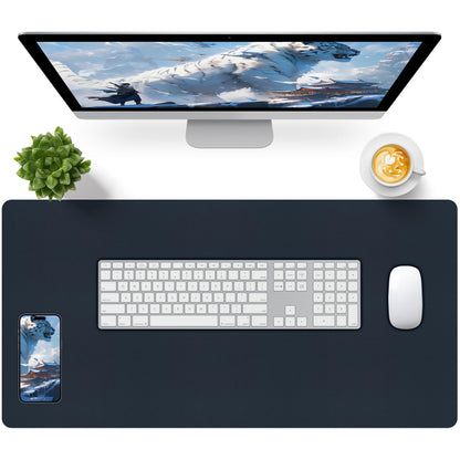 Leather Desk Pad, Mouse Pad, Non-Slip Desk Protector Mat, Leather Desk Blotter, Computer Desk Pad, Waterproof Desk Mat for Office Home Decor - Beige (31.5×15.7 Inches)