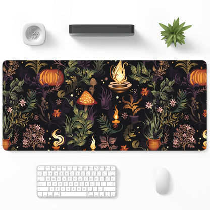 Desk Mat, Large Gaming Mouse Pad, 32" x 12", Boho Retro Floral