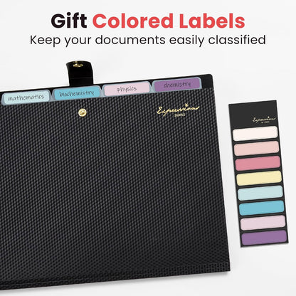 Sooez Accordion File Organizer, Expanding File Folder with Label, 5 Pocket