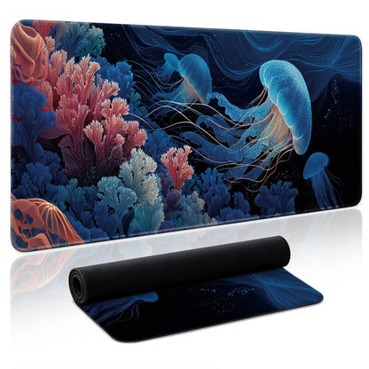 Aesthetic Desk Mat, Cute Enchanted Garden Desk Pad Protector for Work & Decor, 31.5" x 11.8", Pretty Non-Slip Extended Mouse Pad for Office or Home