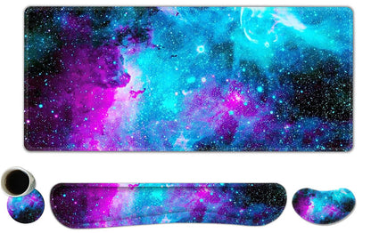 ToLuLu Extended Gaming Mouse Pad, Memory Foam Keyboard Mouse Wrist Rest Set