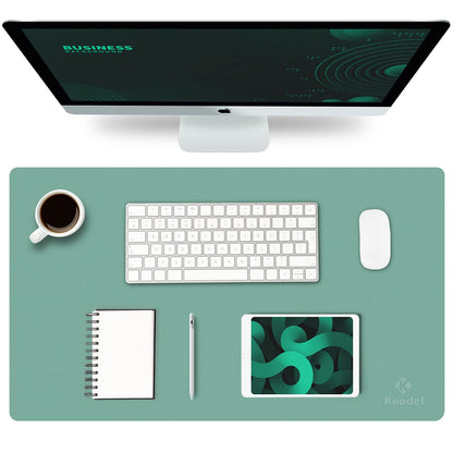 K KNODEL Large Office Desk Mat, Leather Mouse Pad (31.5"x15.7", Black)
