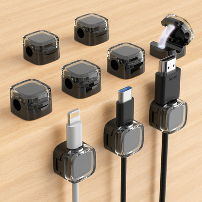 Magnetic Cable Clips, Cute Desk Charger Cord Holder