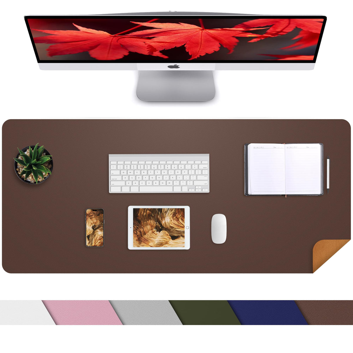 AFIING Large Desk Mat, 47" x 17", Black