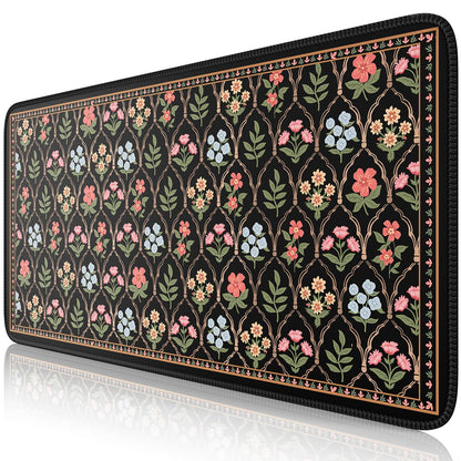 iCasso Desk Mat,Mouse Pad for Office Desk,35.4x15.7in,Pink Flowers