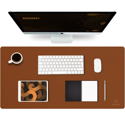 K KNODEL Large Office Desk Mat, Leather Mouse Pad (31.5"x15.7", Black)