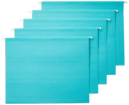 Amazon Basics Hanging File Folders with Adjustable Tabs for Document Organization, Letter Size, 8.5x11 inches, Black, 25-Pack