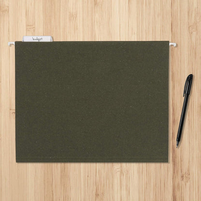 Amazon Basics Hanging File Folders for Documents, Letter Size, 1/5-Cut Adjustable Tabs, Standard Green, 75 Count per Box