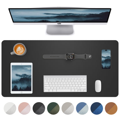 Leather Desk Pad Blotter,Mouse Pad,Office Desk Mat, Non-Slip PU Leather Desk mat,Large Desk mat,Waterproof Keyboard mat for Office/Home/Decor (Black,35" x 17")