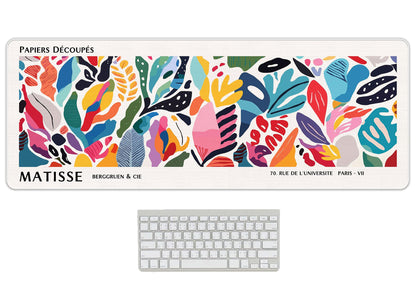 UTELKA Blue Desk Mat, Flroal Desk Matt for Desktop Mouse Pad 31.5x11.8