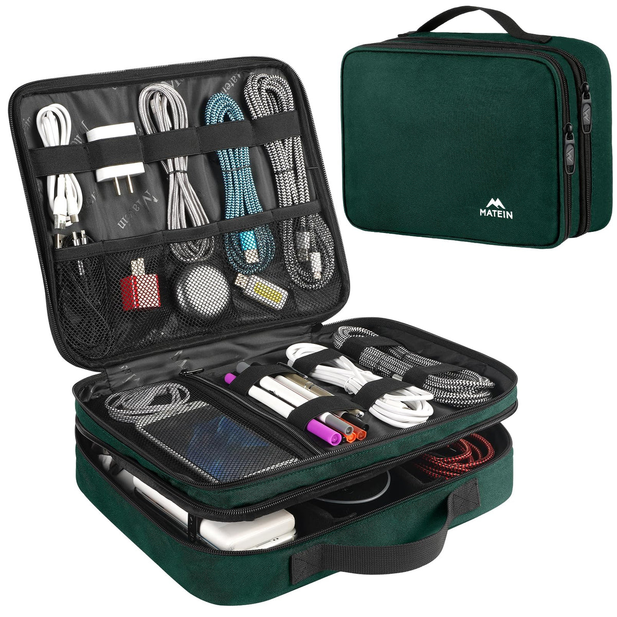 MATEIN Electronics Organizer Travel Case, Cable Organizer Bag, Black