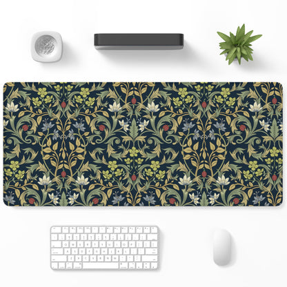 Desk Mat, Large Gaming Mouse Pad, 32" x 12", Boho Retro Floral