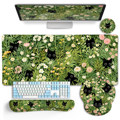 LIMKRIAN Goth Skull Mouse Pad Set Large Desk Mat for Desktop Decor
