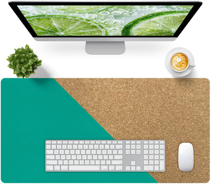 Leather Desk Pad, Mouse Pad, Non-Slip Desk Protector Mat, Leather Desk Blotter, Computer Desk Pad, Waterproof Desk Mat for Office Home Decor - Beige (31.5×15.7 Inches)
