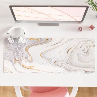 QiyI PU Leather Large Mouse Pad, Office Decor, 31.5" x 15.7", Rose Gold
