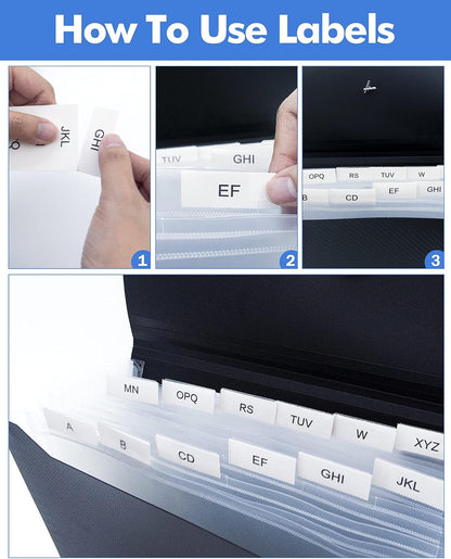 Cesil 13 Pockets Accordian File Organizer with Tabs Expanding File Folders