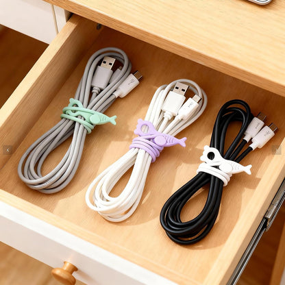 28 Pcs Silicone Cable Ties Reusable, Cable Cord Organizer Straps