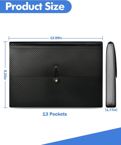 Cesil 13 Pockets Accordian File Organizer with Tabs Expanding File Folders