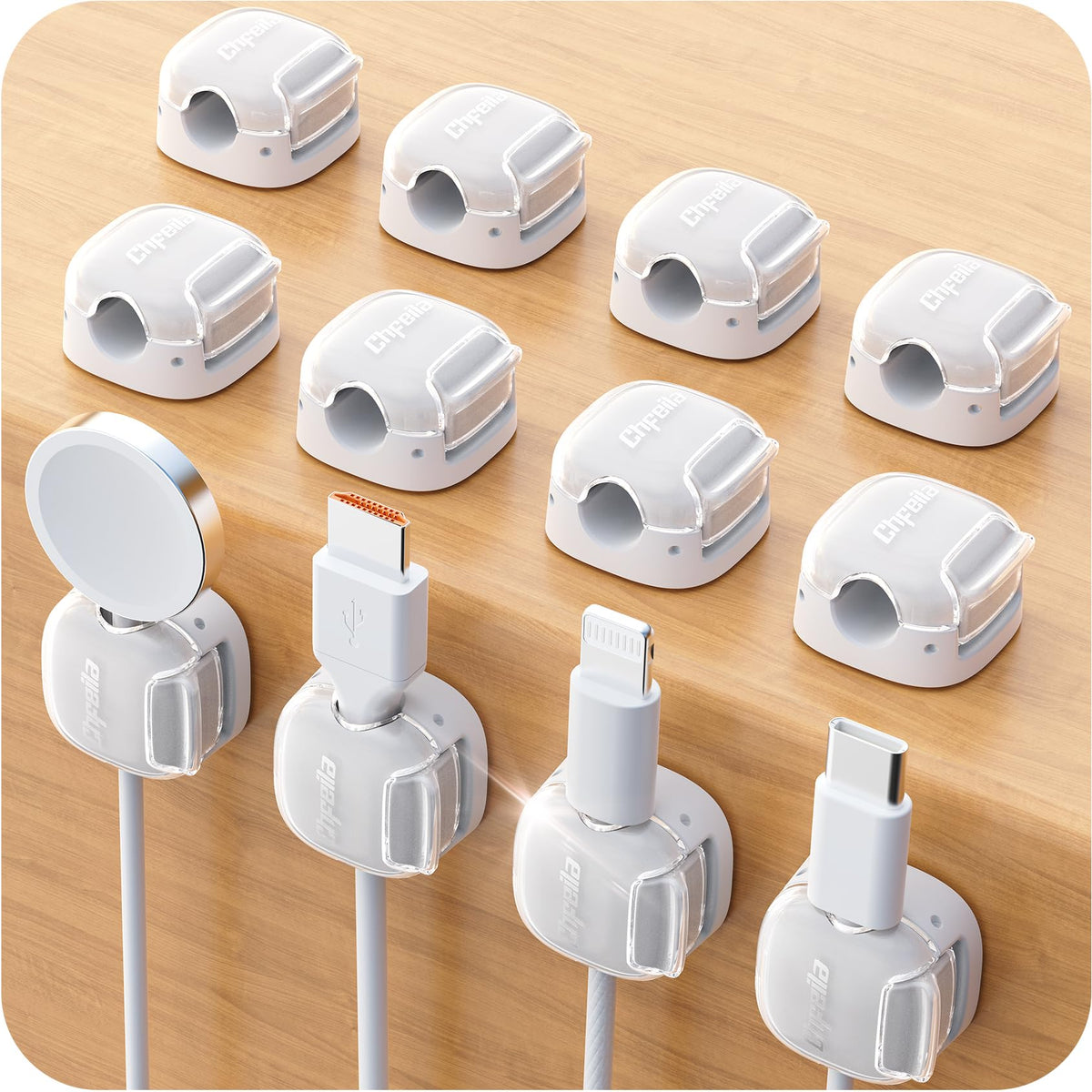 8 Pack Cable Clips, Cord Organizer, Cute Spring Cord Holder