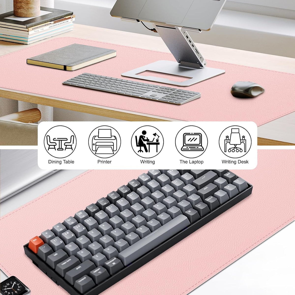 Leather Desk Mat, Desk Pad for Keyboard and Mouse Large Mouse Pads for Desk