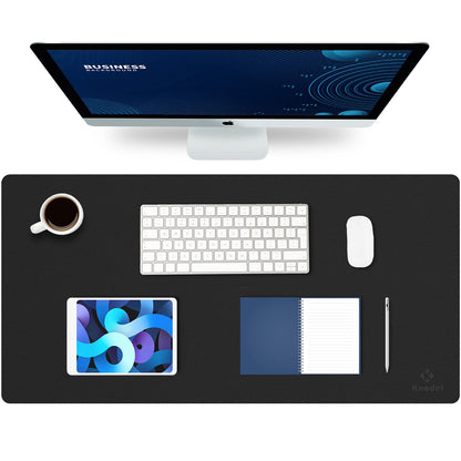 K KNODEL Large Office Desk Mat, Leather Mouse Pad (31.5"x15.7", Black)