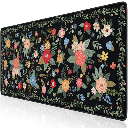 iCasso Desk Mat,Mouse Pad for Office Desk,35.4x15.7in,Pink Flowers
