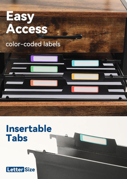 SortRax Plastic Hanging File Folders, 4" Expansion for Bulky Files, Black