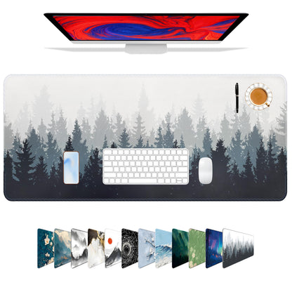 Galdas Mouse Pad For Gaming,Forest Background Pattern XXL XL Large Mouse Mat Long Extended MousePad Desk Mat Non-Slip Rubber Mice Pads Stitched Edges Thin (31.5 x 11.8 x 0.12 Inches) Tree
