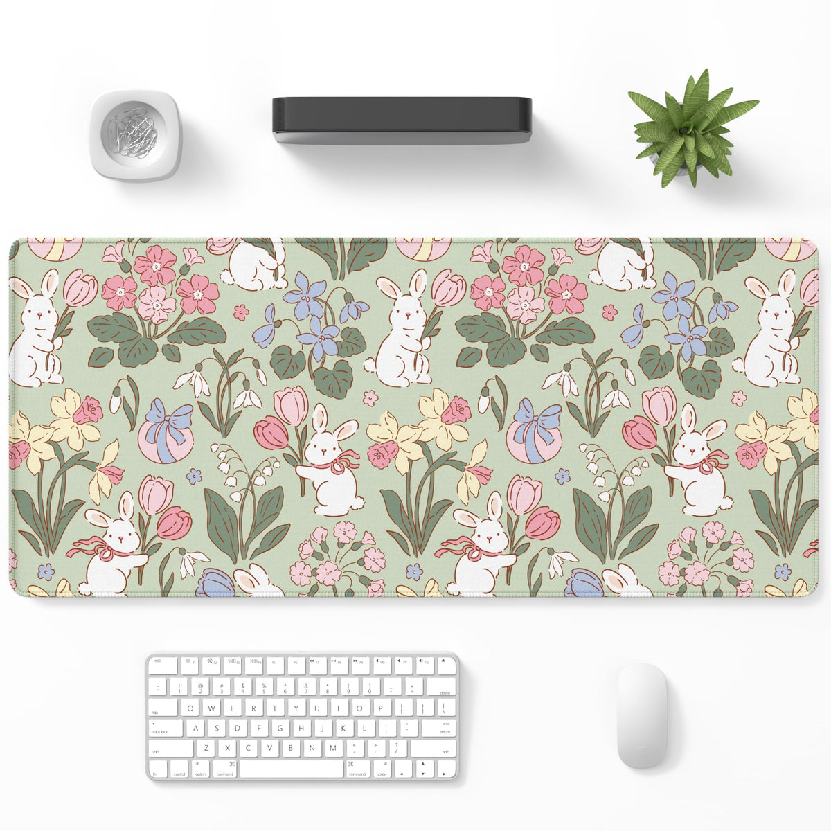 Desk Mat, Large Gaming Mouse Pad, 32" x 12", Boho Retro Floral