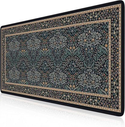iCasso Desk Cover Mat, Office Mouse Pad,35.4x15.7in,Retro Black