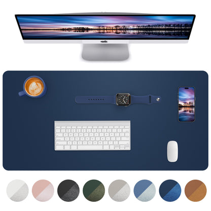 Leather Desk Pad Blotter,Mouse Pad,Office Desk Mat, Non-Slip PU Leather Desk mat,Large Desk mat,Waterproof Keyboard mat for Office/Home/Decor (Black,35" x 17")