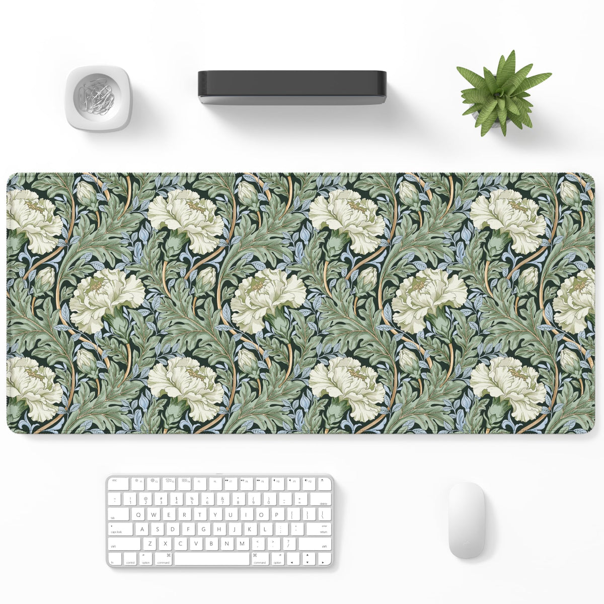 Desk Mat, Large Gaming Mouse Pad, 32" x 12", Boho Retro Floral
