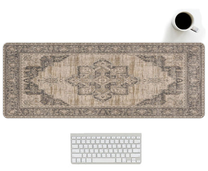 UTELKA Blue Desk Mat, Flroal Desk Matt for Desktop Mouse Pad 31.5x11.8
