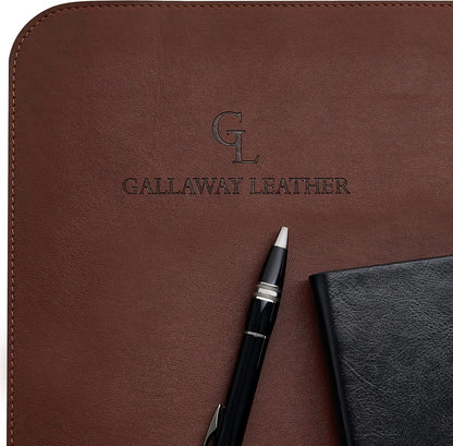 Gallaway Leather Desk Mat, Office Writing Desk Pad, Large 36" x 17" Dark Brown, for Top of Desks, Gift Ready Elegant Computer Desk Cover Protector PU Leather